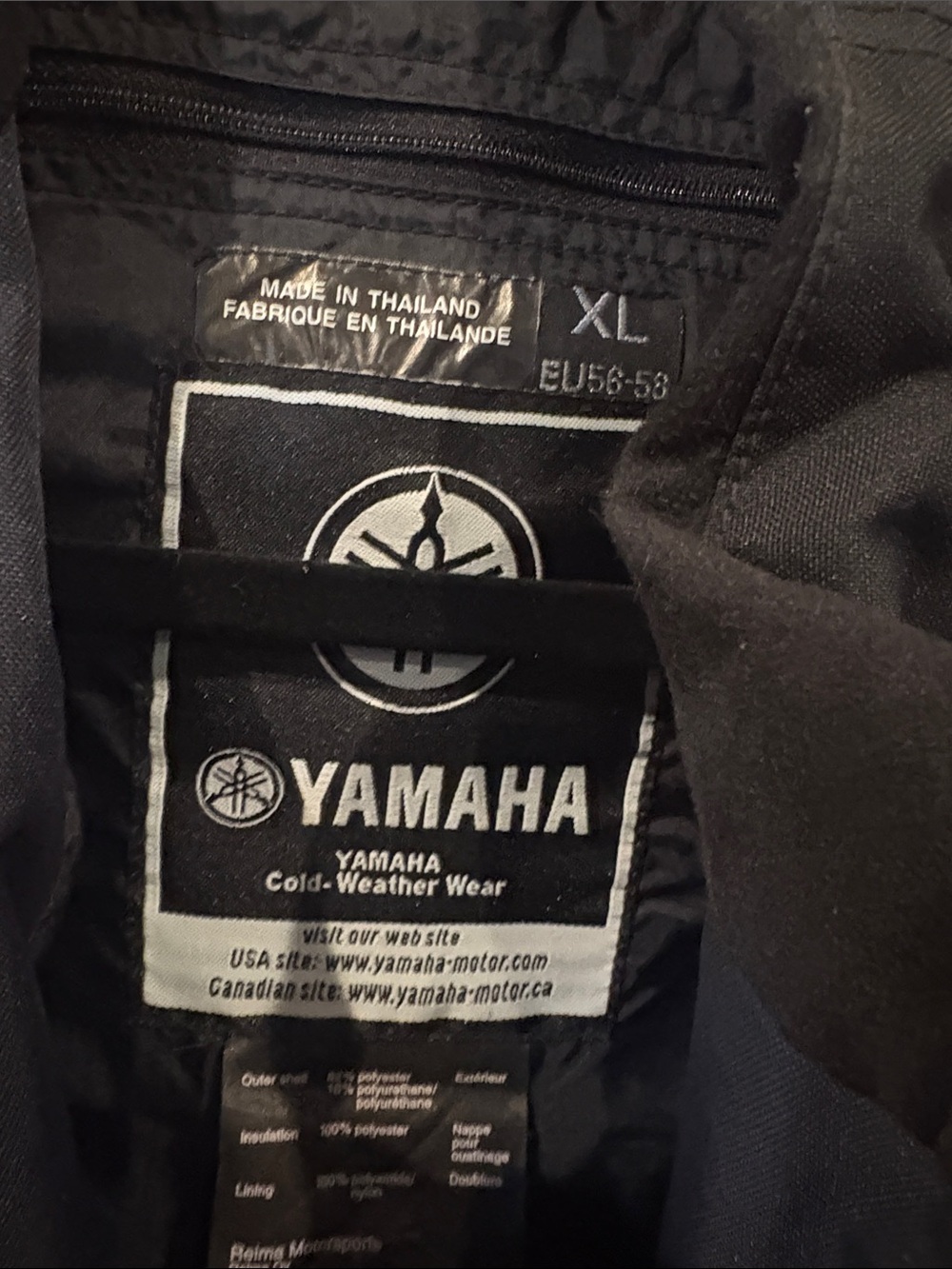 Yamaha Men’s Black Cold-Weather Puffer Jacket